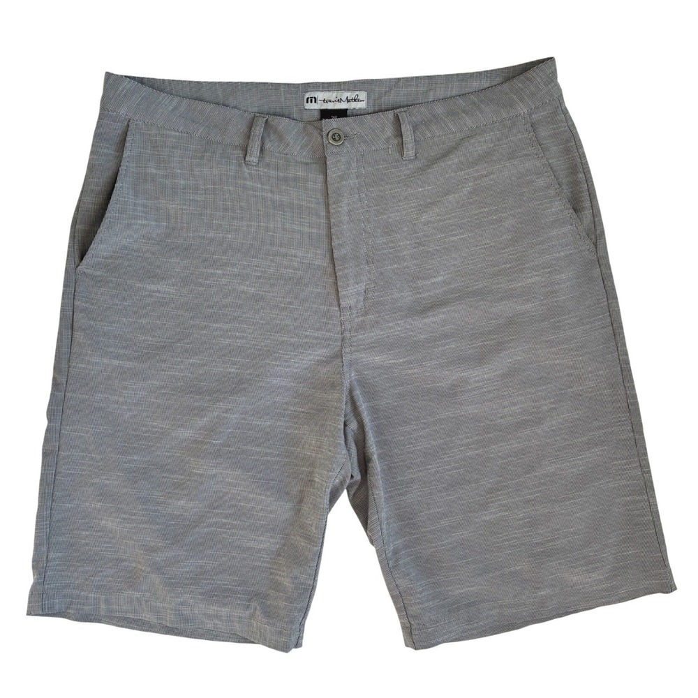 TravisMathew Beck Gray Micro Stripe‎ Golf Shorts Mens 38 Performance Stretch